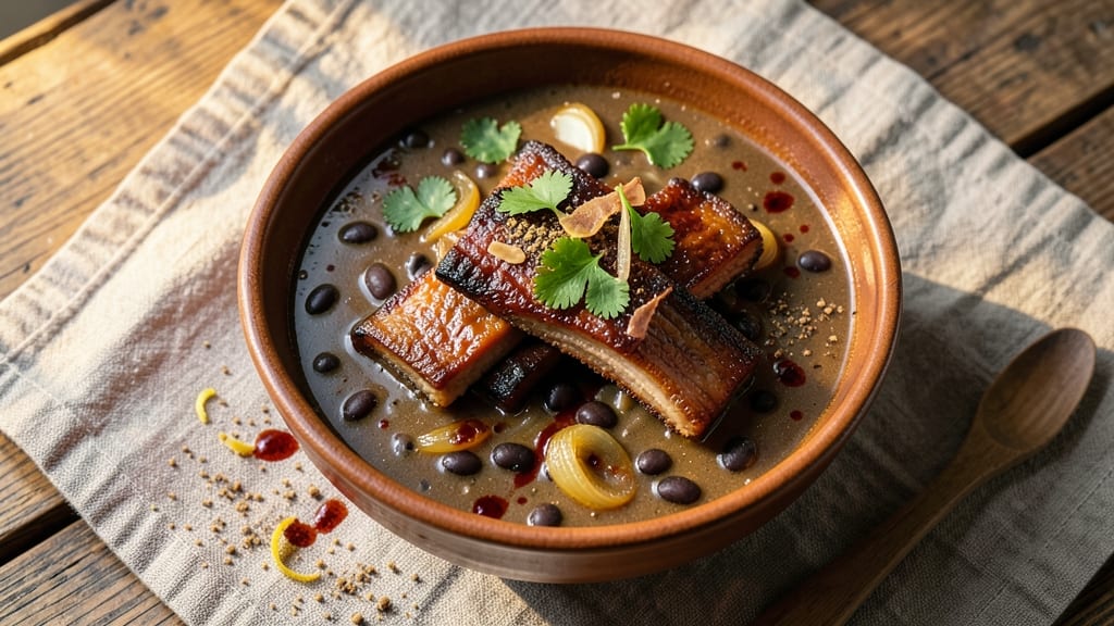 Black Bean Soup With Pork Ribs Recipe: Smoky Rib Meat and Bean Harmony