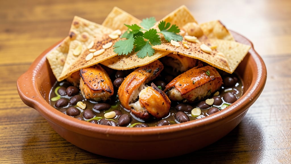 Black Bean and Crab Recipe: Crispy Tortilla Crowns Over Zesty Lime-Cream Base
