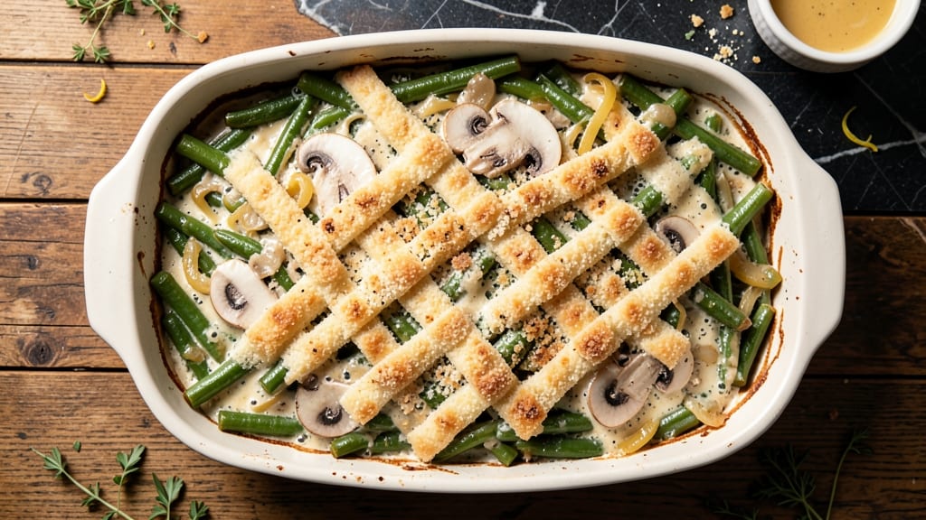 Amish Green Bean Casserole Recipe: Homestyle Creamy Mushroom Topping