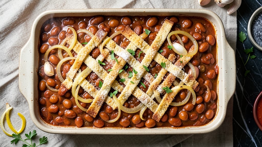 Bean Bean Casserole Recipe: Cheesy Crunch Topping Over Creamy Baked Layers