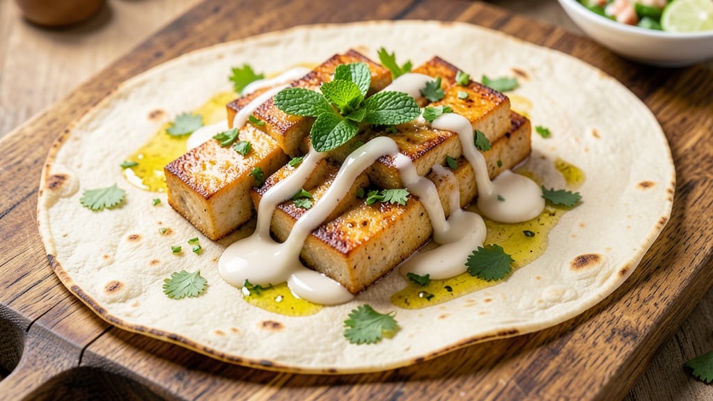 Bean Curd Wraps Recipe: Crispy Tortilla Crowns Over Silky Coconut-Lime Filling