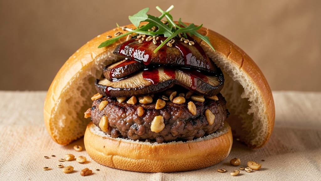 Bean and Nut Burger Recipe: Crunchy-Crusted, Mushroom-Marinated Plant Power