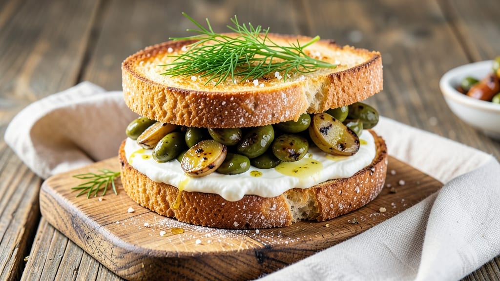 Broad Bean Sandwich Recipe: Crunchy Toasted Seeds and Herbed Cream Cheese