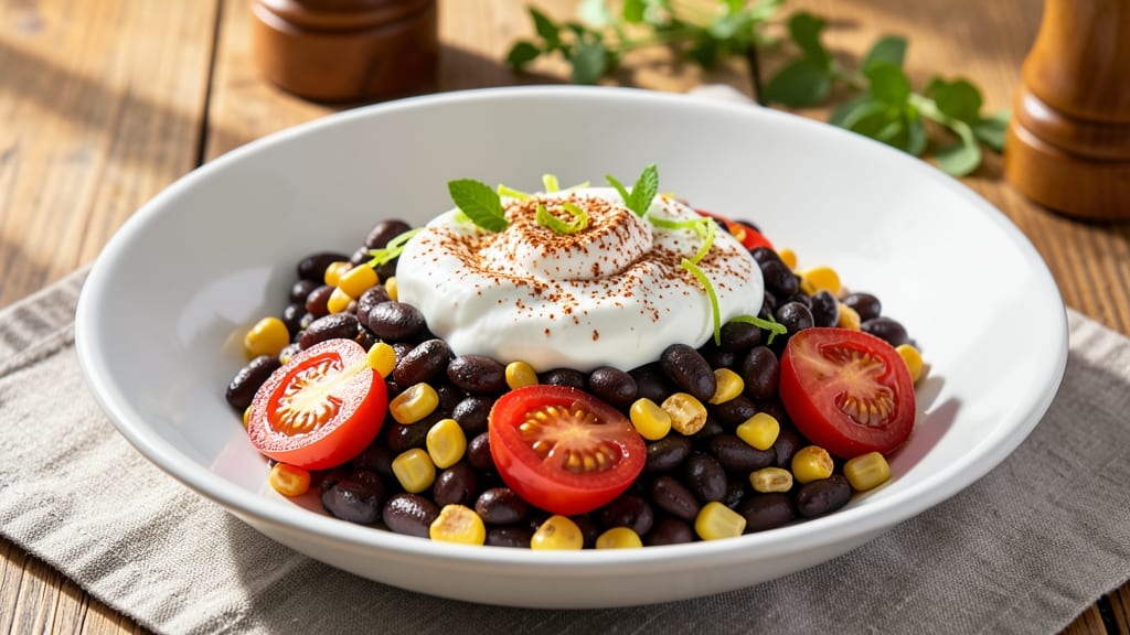 Black Bean Cowboy Caviar Recipe: Crunchy Tortilla Crowns Over Creamy Lime-Zest Base