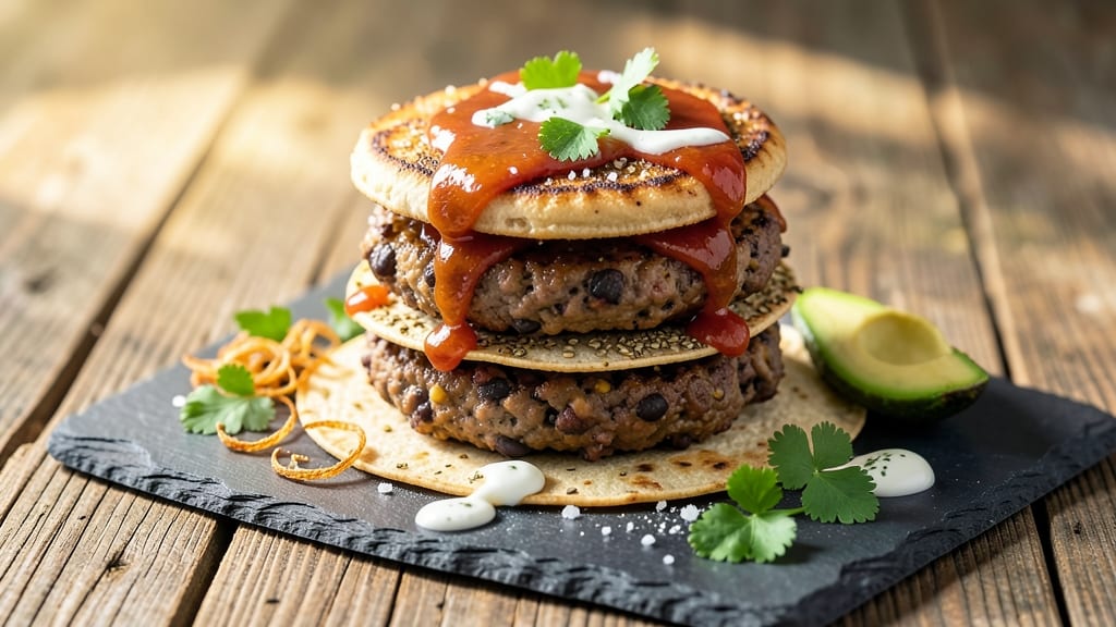 Bean and Lentil Burgers Recipe: Crispy Tortilla-Crusted Plant Power
