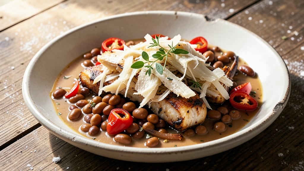 Baked Beans and Saltfish Recipe: Jamaican Breakfast Bowl With Flaky Fish and Spiced Beans