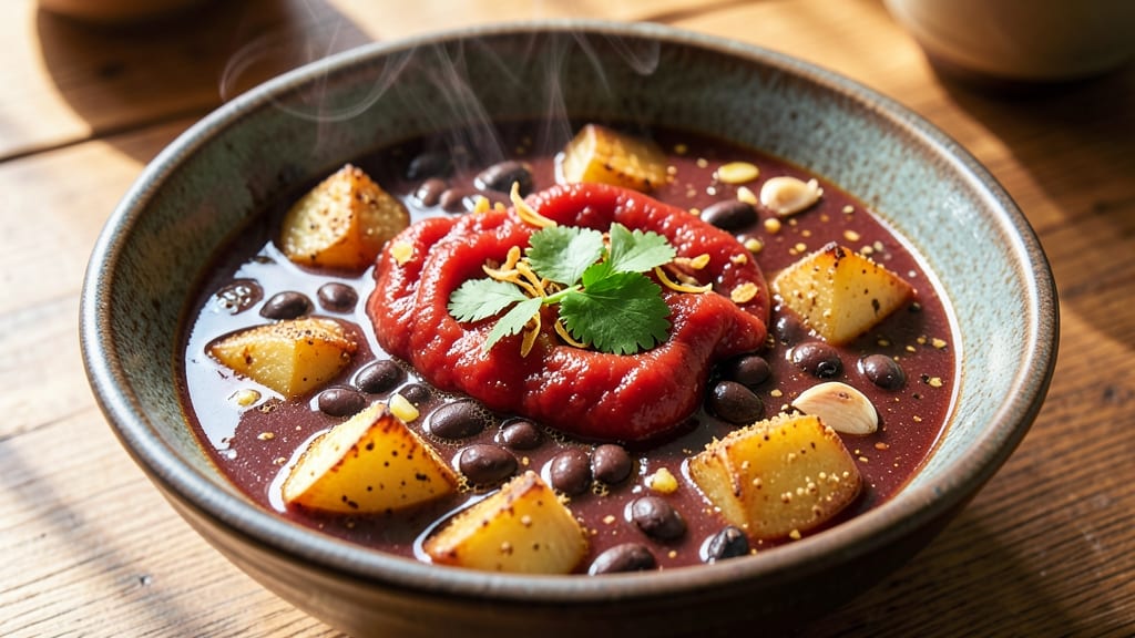 Black Bean and Potato Soup Recipe: Thickened With Cornmeal for Rustic Texture