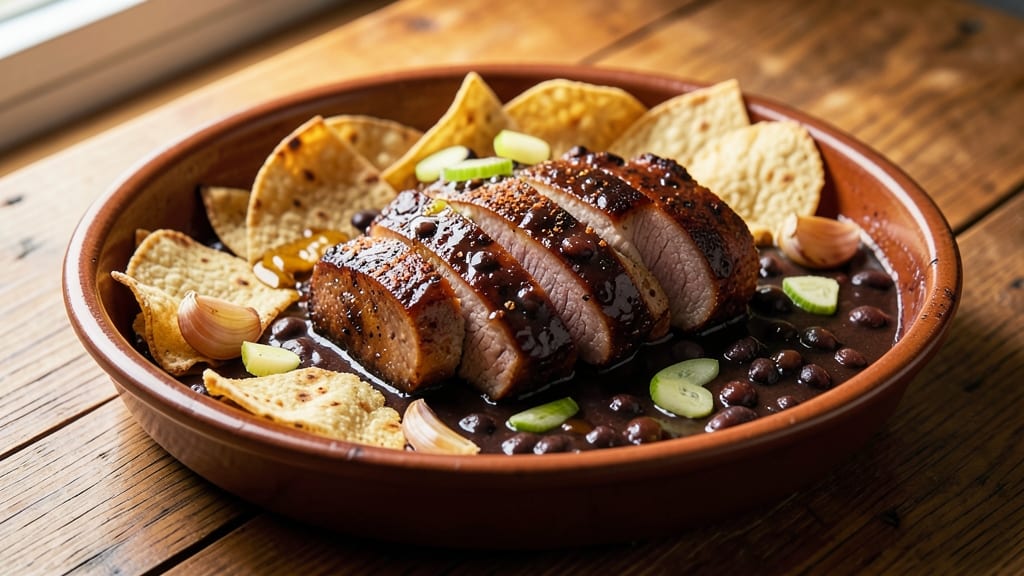 Black Bean Sauce Pork Recipe: Smoky Tortilla-Crusted Tender Pork with Spiced Beans