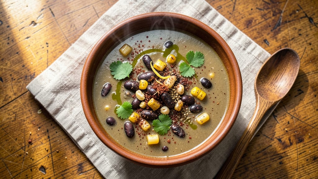 Bean and Corn Soup Recipe: Smoky Tortilla-Crusted Warmth in One Pot