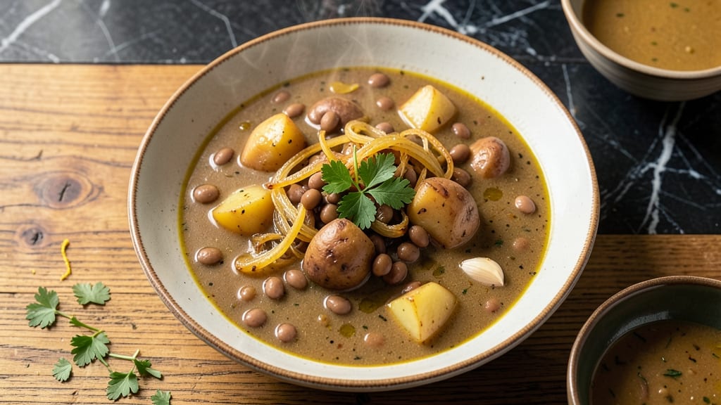 Bean Soup With Potatoes, Onions, and Garlic Recipe: Savory Simmer With Earthy Depth