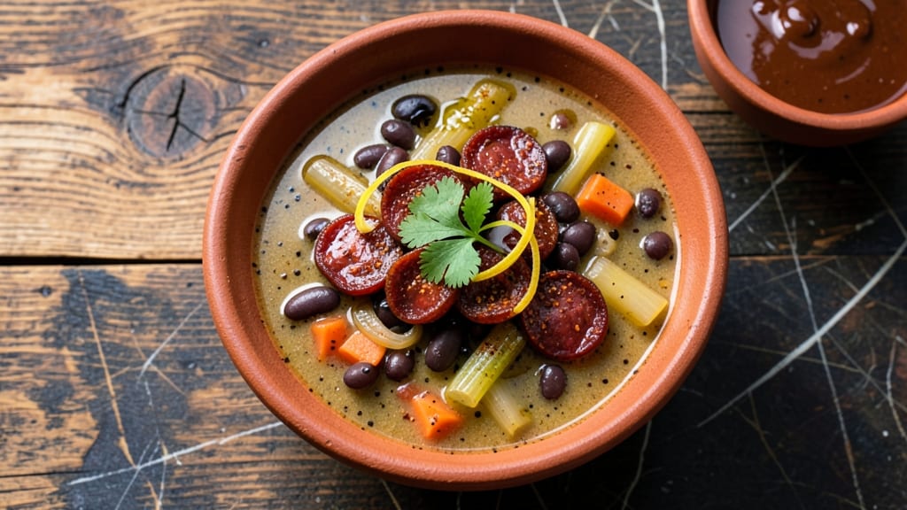 Bean and Chorizo Soup Recipe: Smoky Spice and Crispy Tortilla Topping