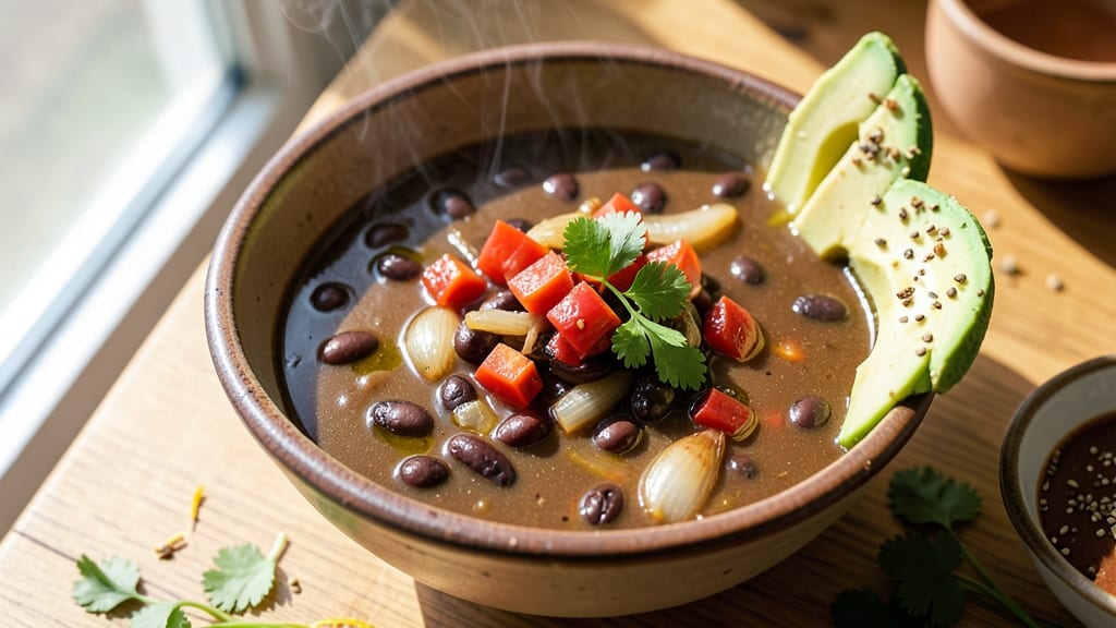 Black Bean Soup Recipe With Rotel Tomatoes: Crunchy Tortilla Crowns Over Smoky Cumin Spice