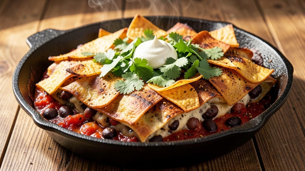Black Bean Tamale Pie Recipe: Crunchy Tortilla Crowns Over Spiced Cumin Filling