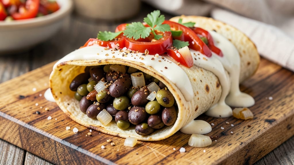Black Bean Burrito Recipe Vegan: Crispy Tortilla Crowns Over Creamy Cumin-Lime Filling