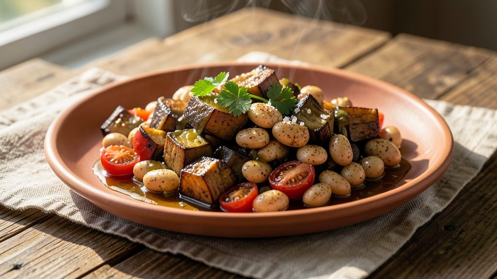 Butter Beans and Aubergine Recipe: Smoky Roasted Crunch With Silky Beans