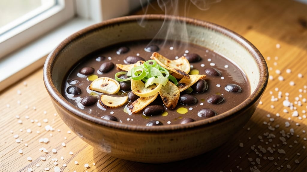 Black Bean and Miso Soup Recipe: Umami-Rich Broth With Silky Tortilla Crunch