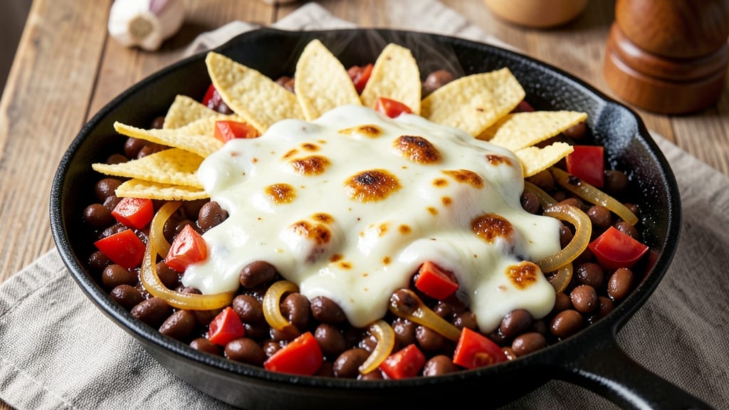Black Bean Bake Recipe: One-Pot Cheesy Crunch With Charred Tortilla Topping