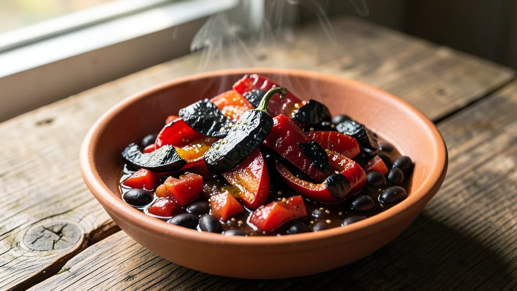 Black Bean and Red Pepper Sauce Recipe: Smoky Tomato Base With Charred Bell Pepper Heat