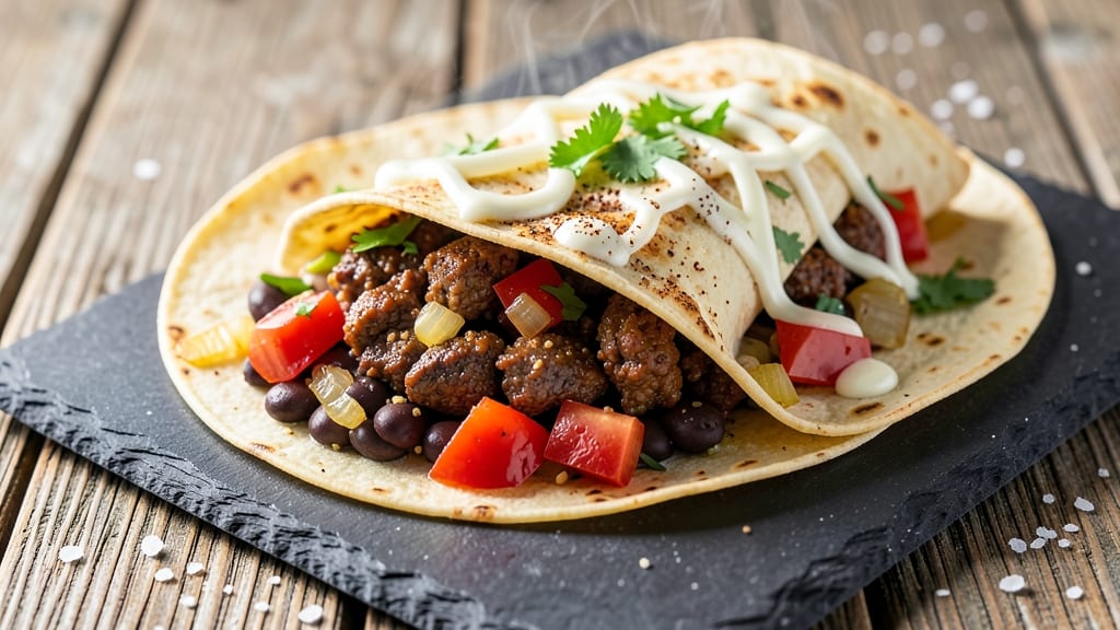 Beef and Black Bean Burritos Recipe: Spiced Tortilla-Wrapped Heartiness With Cheese-Melty Layers