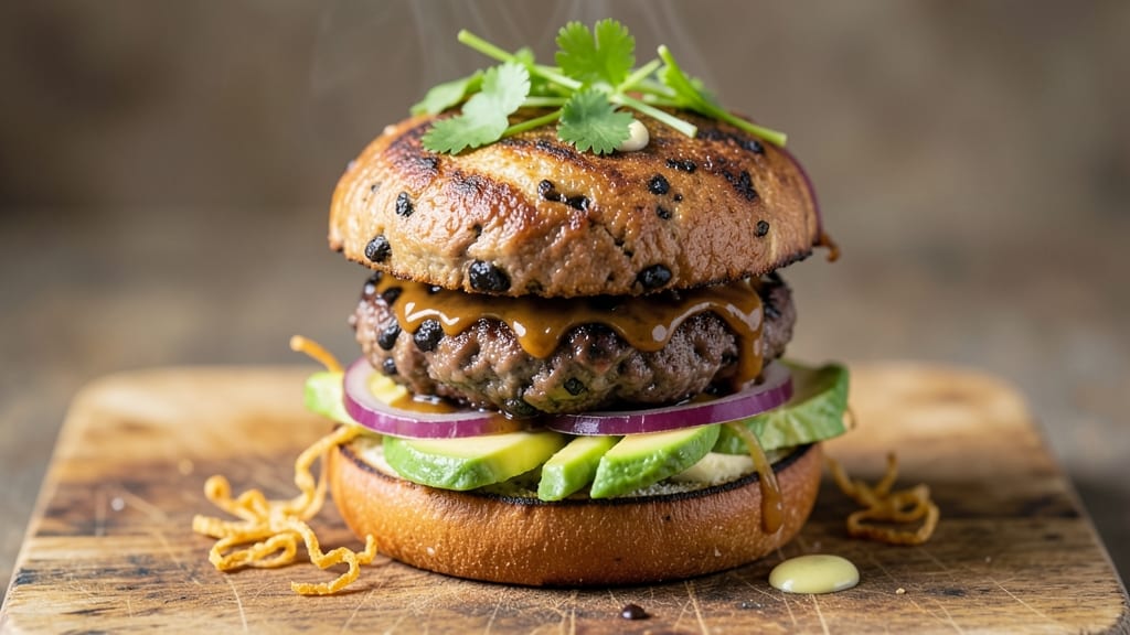 Beef and Black Bean Burgers Recipe: Smoky Cumin and Charred Tortilla Crunch Without the Fryer