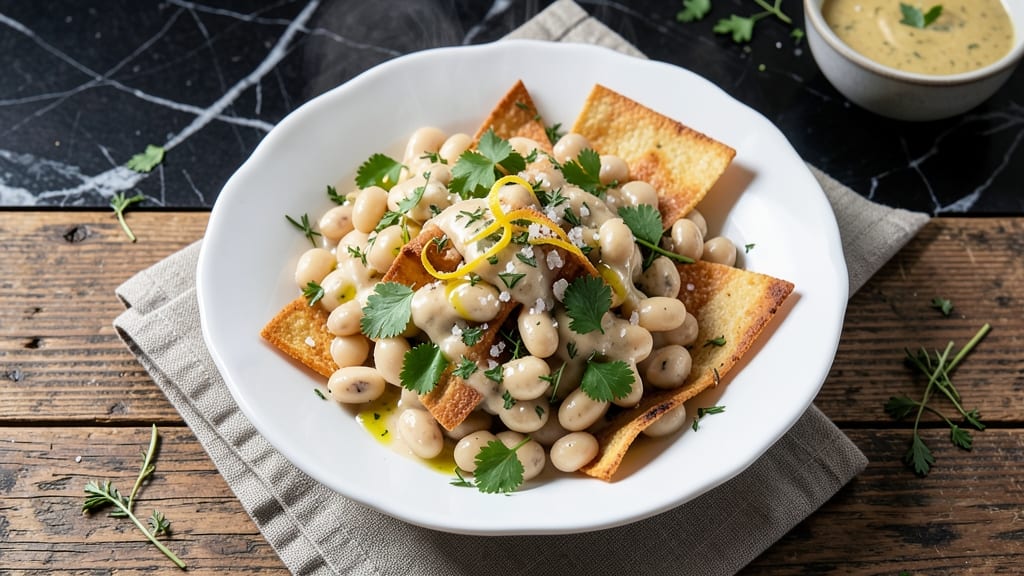 Anthes Bean Salad Recipe: Crispy Tortilla Crowns Over Creamy Herb Base