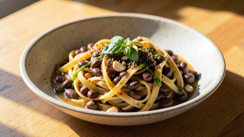 Black Bean Fettuccine Recipe: One-Pot Protein-Packed Pasta With Crispy Tortilla Crowns