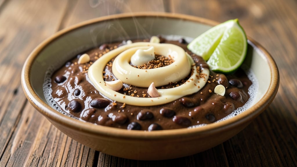 Gloria's Restaurant Black Bean Dip Recipe: Crunchy Tortilla Crowns Over Creamy Cumin Lime Base