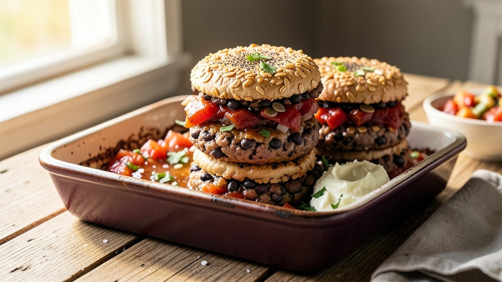 Bean Burger Bake Recipe: Crispy Tortilla Crowns Over Melted Cheese Lakes