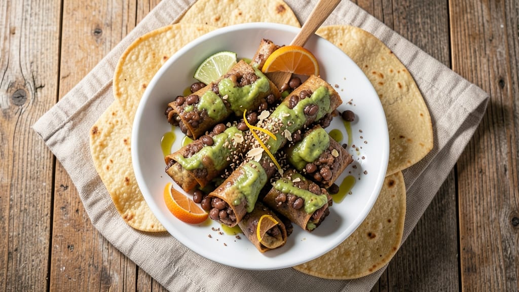 Black Bean Roll Ups Recipe: Crunchy Tortilla Wraps Stuffed With Creamy Spiced Beans