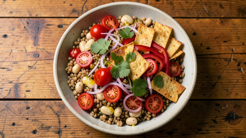 Barley Bean Salad Recipe: Crunchy Tortilla Crowns With Zesty Lime Dressing