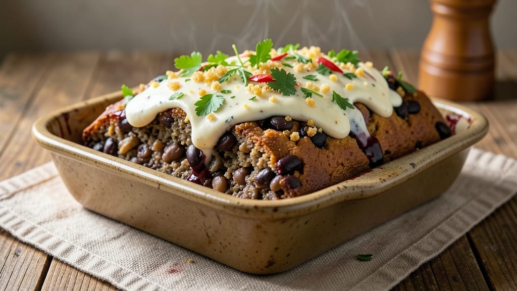 Bean Loaf Recipe Vegan: Crispy Crust and Hearty Mushroom-Lentil Fill