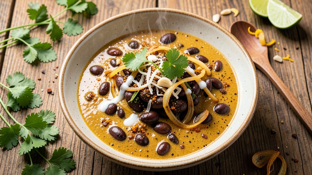 Black Bean Vegan Curry Recipe: Spiced Coconut Depth With Crunchy Toppings