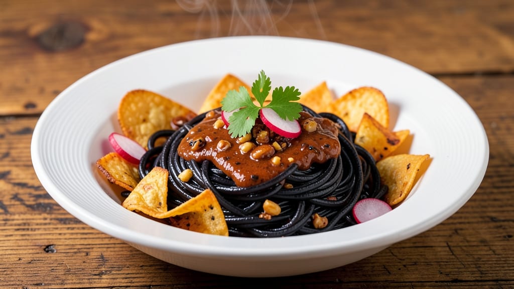 Black Bean Noodles Sauce Recipe: Smoky Cumin-Lime Base With Charred Tortilla Crunch