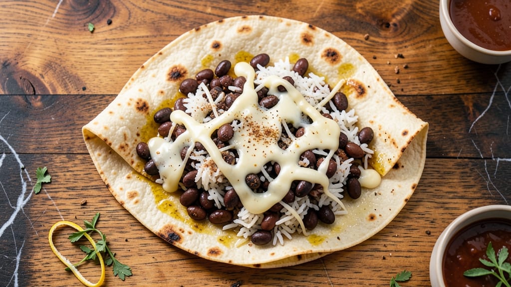 Black Bean, Rice, and Cheese Burrito Recipe: Cheesy Crunch Wrapped in One Hand