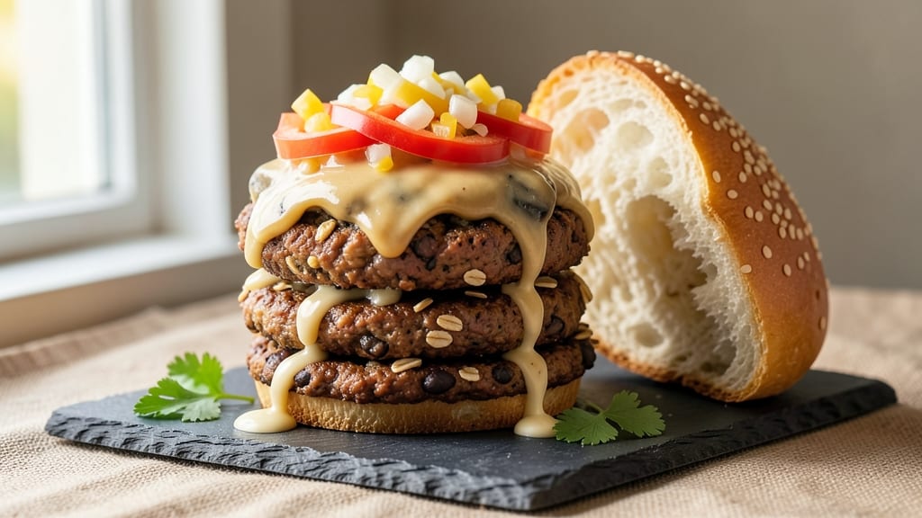 Black Bean and Mushroom Veggie Burger Recipe: Umami-Packed Bites With Crispy Tortilla Crowns