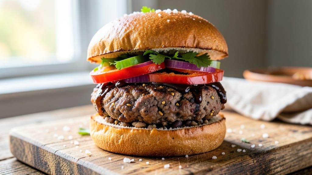 Black Bean and Brown Rice Burger Recipe: Spiced Patty With Nutty Grain Crunch