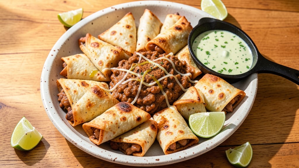 Bean Taquitos Recipe Baked: Smoky Cumin and Charred Tortilla Crunch