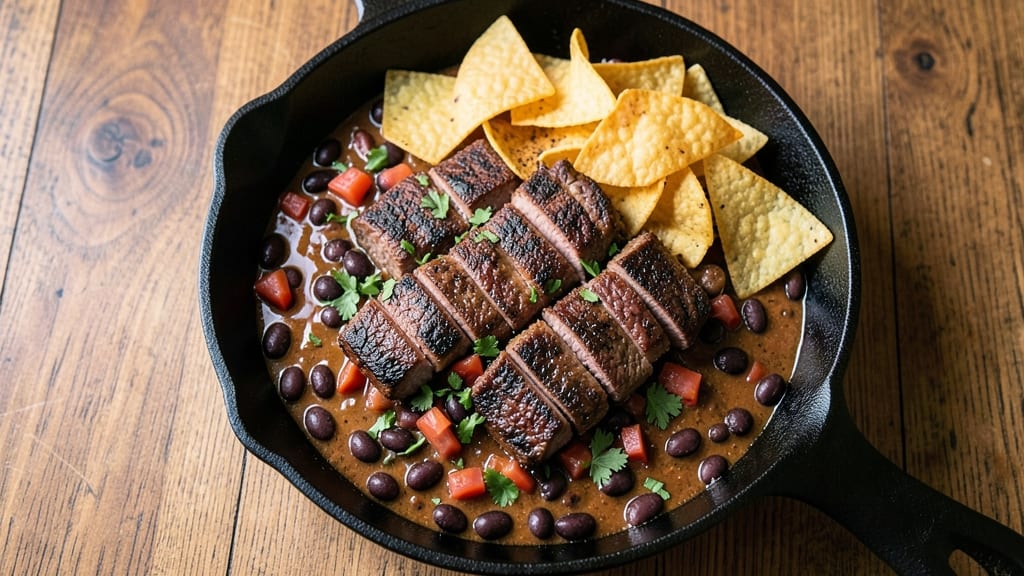 Black Bean Steak Chili Recipe: Smoky Tortilla-Crusted Protein With Charred Depth