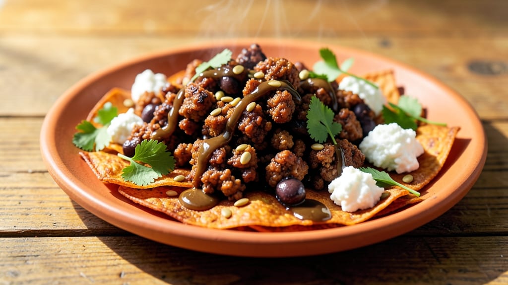 Black Bean Crumbles Recipe: Spiced Tortilla Crunch Over Smoky Cumin Base