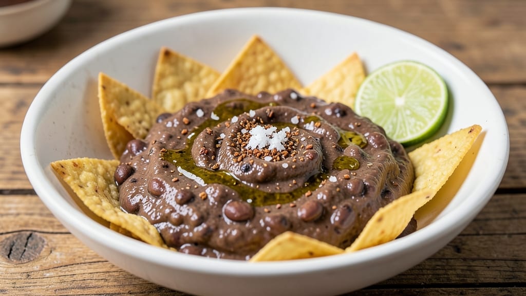 Black Bean Chip Dip Recipe: Crunchy Tortilla Crowns Over Zesty Cumin-Lime Base