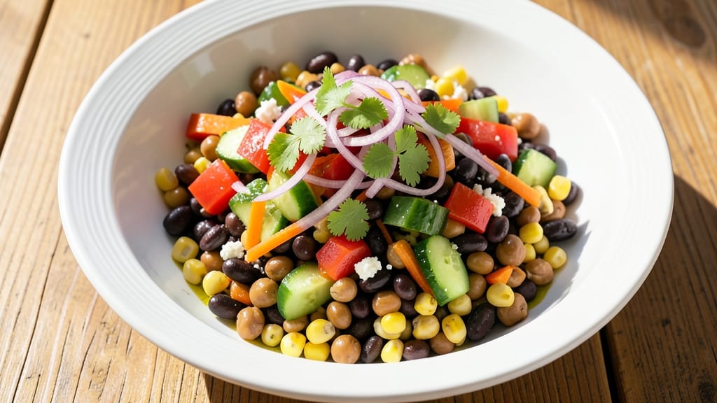 Bean and Veggie Salad Recipe: Crunchy Layers With Protein-Packed Freshness