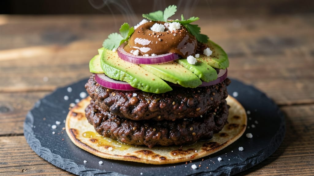 Bad Daddy's Black Bean Burgers Recipe: Spiced Avocado-Mayo Fusion with Crispy Corn Tortilla Shells