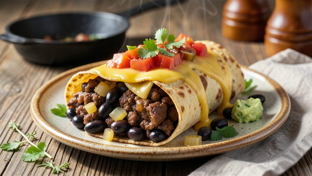 Beefy Bean Burritos Recipe: Smoky Cumin Tortilla-Crusted Protein Pack